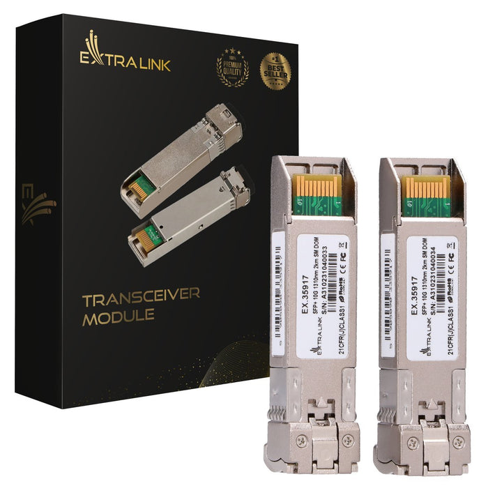 EAN 5905090335917 - Extralink SFP+ 10G 2-pack | Moduł SFP+ | 10Gbps, LC/UPC, 1310nm, 2km, single mode, DOM (EX.35917) red mod imagen 1