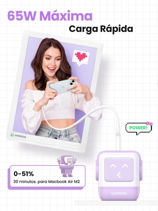 EAN 6941876232918 - Ugreen Nexode RG 65W 3-Port GaN Ordenador portátil, Teléfono móvil, Ratón, Portátil, Batería portátil, Te imagen 8
