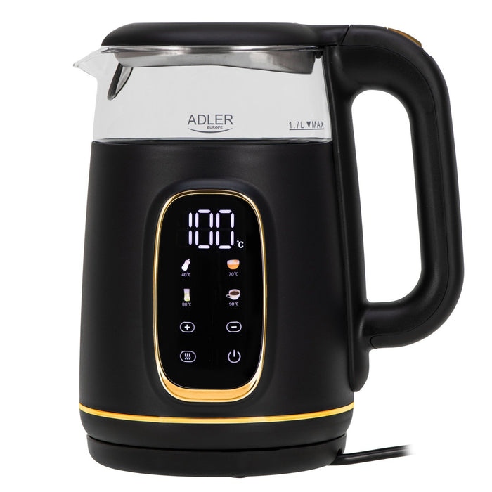 EAN 5905575907806 - Adler D 1305 BG tetera eléctrica 1,7 L 2200 W Negro, Transparente, Oro imagen 1