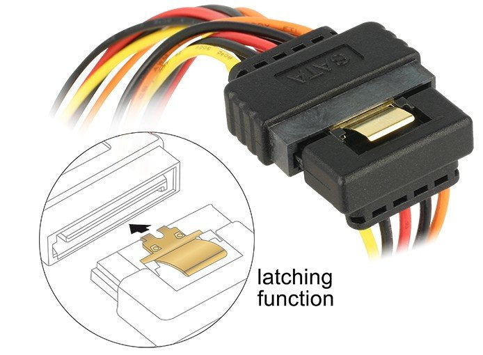 EAN 4043619601455 - DeLOCK 60145 cable de SATA 0,15 m SATA de 15 pines Negro, Naranja, Rojo, Amarillo imagen 2