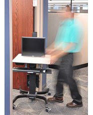 EAN 0698833015966 - Ergotron WorkFit-C, Single HD Sit-Stand Workstation Negro, Gris Carro multimedia imagen 5