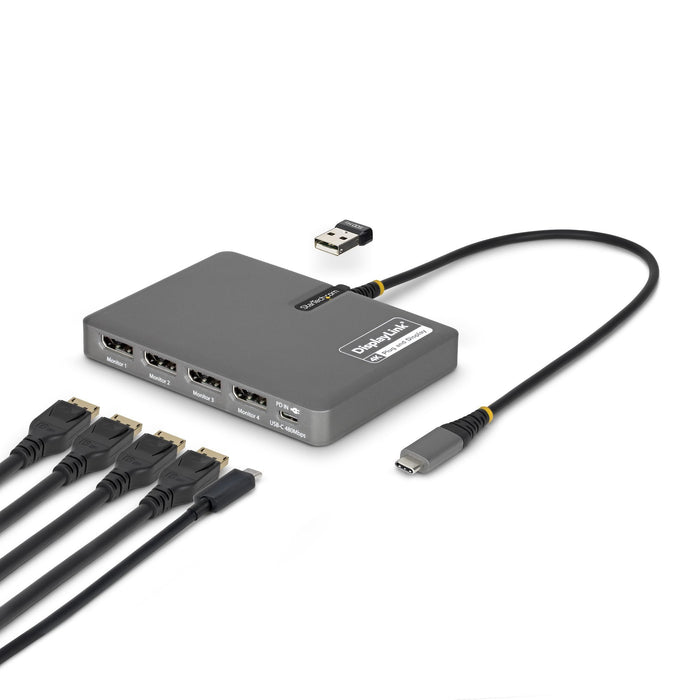 EAN 65030915908 - StarTech.com QUAD-USB-DP-ADAPT base para portátil y replicador de puertos Alámbrico USB 3.2 Gen 1 (3.1 Gen  imagen 1