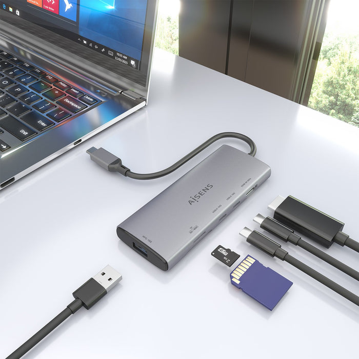 EAN 8435739903575 - AISENS ASUC-6P029-GR base para portátil y replicador de puertos Alámbrico USB 3.2 Gen 1 (3.1 Gen 1) Type- imagen 6