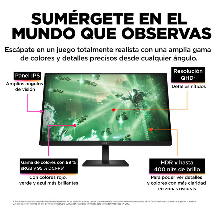 EAN 0197029616517 - OMEN by HP 27 inch QHD 165Hz Gaming Monitor - OMEN 27q pantalla para PC 68,6 cm (27") 2560 x 1440 Pixeles imagen 12