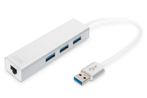 EAN 4016032423836 - Digitus DA-70250-1 base para portátil y replicador de puertos USB 3.2 Gen 1 (3.1 Gen 1) Type-A Plata, Bla imagen 1