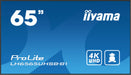 EAN 4948570123582 - iiyama LH6565UHSB-B1 pantalla de señalización Diseño de quiosco 163,8 cm (64.5") LED Wifi 800 cd / m² 4K  imagen 2