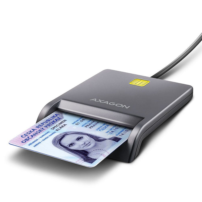 EAN 8595247908278 - Axagon CRE-SM3T USB Smart card Flat lector de tarjeta inteligente Interior USB 2.0 Negro imagen 1