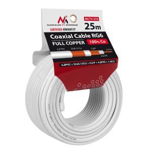 EAN 5902211114178 - Maclean MCTV-470 cable coaxial RG-6/U 25 m Blanco imagen 1