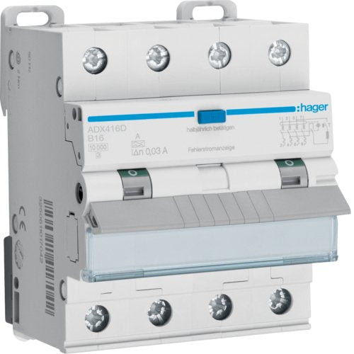 EAN 3250611016960 - Hager ADX416D corta circuito Interruptor diferencial 4 4 módulo(s) imagen 1