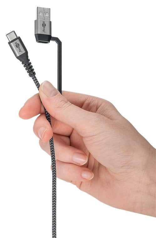 EAN 4040849702785 - Goobay 70277 cable USB USB 2.0 2 m USB C 0,48 Gbit/s 60 W Negro, Gris imagen 2