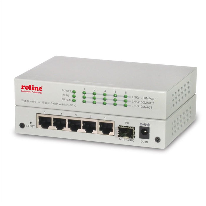 EAN 7611990138128 - ROLINE 21.14.3523 switch Gestionado Gigabit Ethernet (10/100/1000) Gris imagen 1