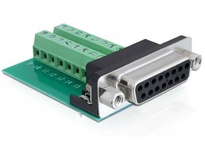 EAN 4043619652747 - DeLOCK 65274 cambiador de género para cable Sub-D 15 pin Gameport 16 pin Terminal block Verde imagen 1
