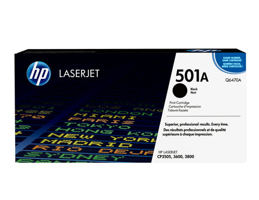 EAN 0829160703084 - HP 501A Black Original LaserJet Toner Cartridge cartucho de tóner 1 pieza(s) imagen 1