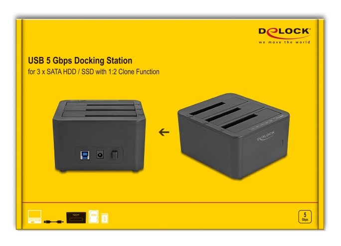 EAN 4043619643325 - DeLOCK 64332 base de conexión para disco duro USB 3.2 Gen 1 (3.1 Gen 1) Type-B Negro imagen 5