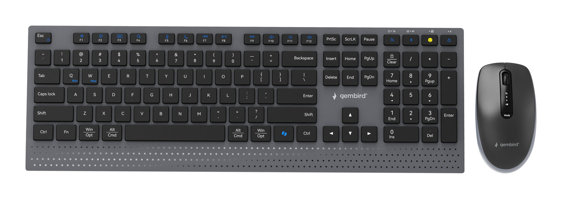 EAN 8716309136891 - Gembird KBS-WPS-02 teclado Ratón incluido Hogar / Oficina RF Wireless + Bluetooth QWERTY Internacional de imagen 1