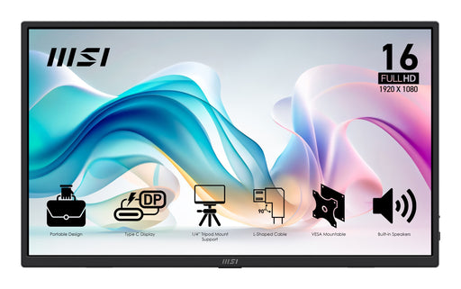 EAN 4711377318631 - MSI PRO MP165 E6 monitor o TV portátil Monitor portátil Negro 39,6 cm (15.6") LED 1920 x 1080 Pixeles imagen 1