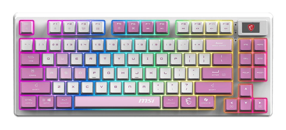 EAN 4711377307178 - MSI FORGE GK600 TKL WIRELESS VIOLET teclado Juego USB + Bluetooth QWERTY Inglés del Reino Unido Rosa, Vio imagen 1