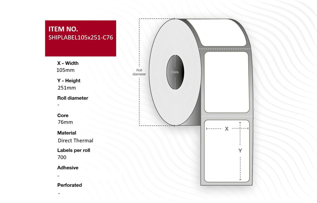 EAN 5715063276877 - Capture SHIPLABEL105X251-C76 etiqueta de impresora imagen 1
