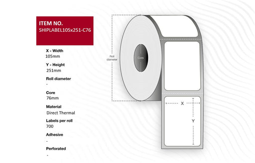 EAN 5715063276877 - Capture SHIPLABEL105X251-C76 etiqueta de impresora imagen 1