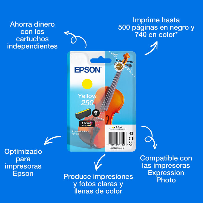 EAN 8715946743806 - Epson 250 Violin Claria Photo HD cartucho de tinta 1 pieza(s) Original Rendimiento estándar imagen 3