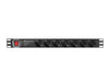 EAN 5901969429763 - Lanberg PDU-PRO-07F-0200-BK unidad de distribución de energía (PDU) 6 salidas AC 1U Negro imagen 1