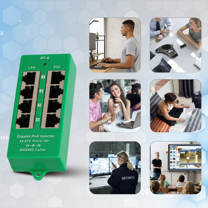 EAN 5903148912554 - Extralink ACTIVE POE INJECTOR 4 PORT GIGABIT 802.3AT/AF MODE A - 1 Gbps - 4-Port Gigabit Ethernet 48 V imagen 13