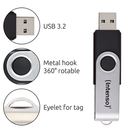 EAN 4034303036363 - Intenso USB 64GB OFFICE LINE 3.2 Gen1 Silver-Black unidad flash USB USB tipo A 3.2 Gen 1 (3.1 Gen 1) Negr imagen 2