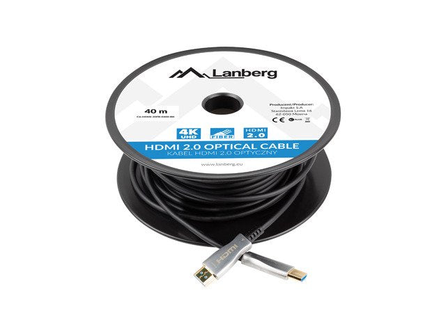EAN 5901969429831 - Lanberg CA-HDMI-20FB-0400-BK cable HDMI 40 m HDMI tipo A (Estándar) Negro, Plata imagen 4
