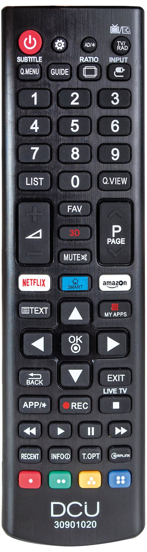 EAN 8436556989810 - DCU Advance Tecnologic 30901020 mando a distancia IR inalámbrico TV Botones imagen 1