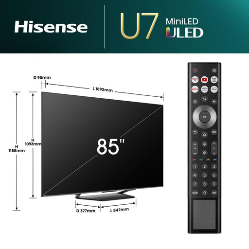 EAN 6942351404738 - Hisense 85U7NQ 2,16 m (85") 4K Ultra HD Smart TV Wifi Antracita 1500 cd / m² imagen 2