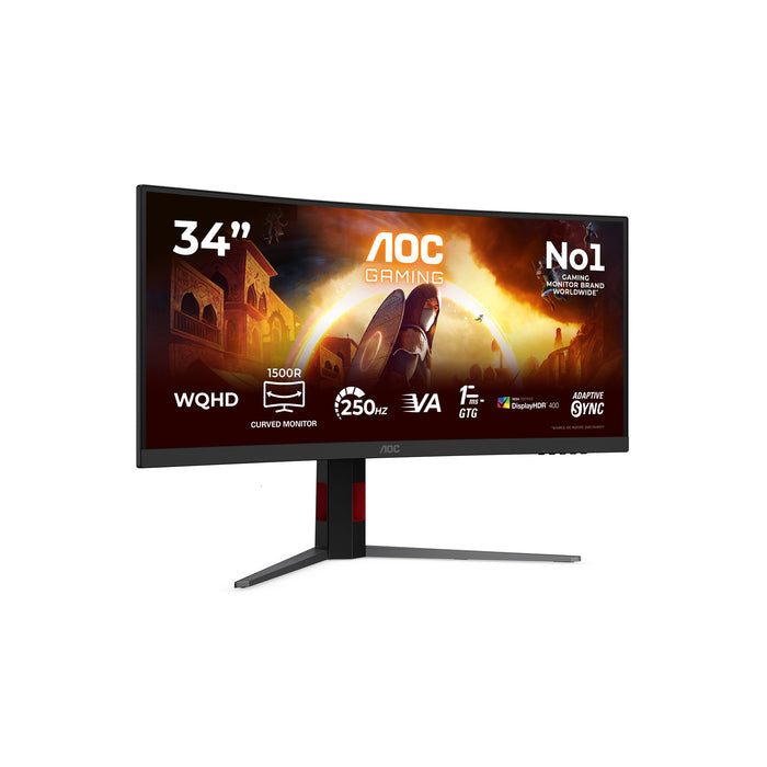 EAN 4038986113502 - AOC G4 CU34G4ZCA pantalla para PC 86,4 cm (34") 3440 x 1440 Pixeles Wide Quad HD Negro, Rojo imagen 2