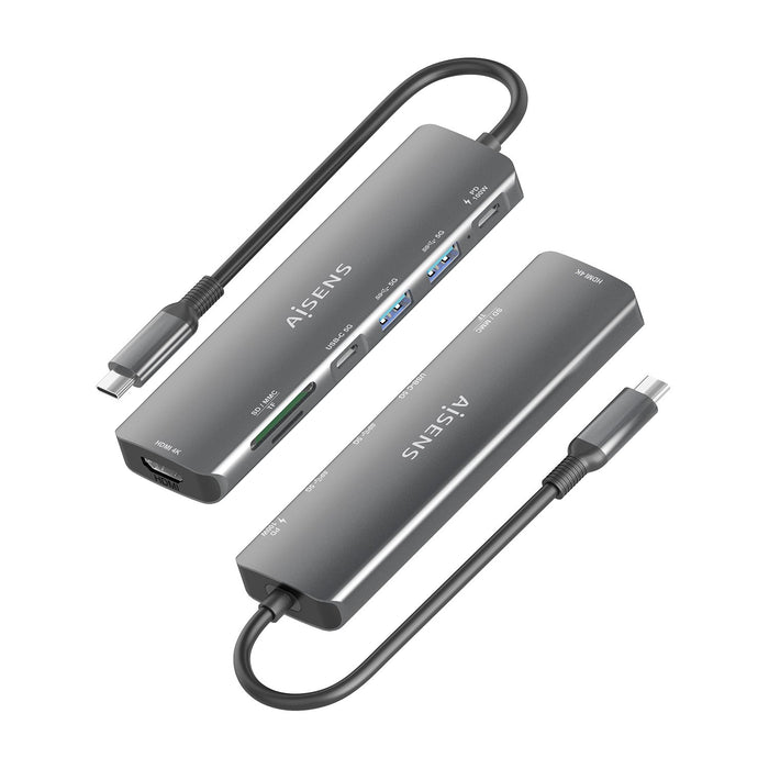 EAN 8435739903155 - AISENS ASUC-7P026-GR base para portátil y replicador de puertos Alámbrico USB 3.2 Gen 1 (3.1 Gen 1) Type- imagen 3