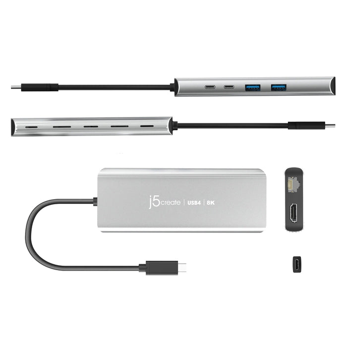 EAN 4712795086614 - j5create JCD403-N hub de interfaz USB Tipo C 10000 Mbit/s Gris imagen 3