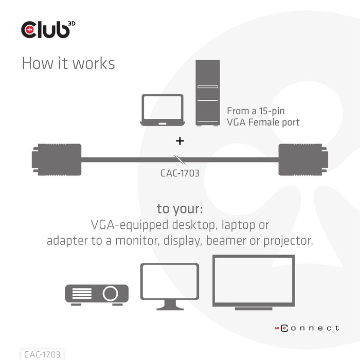 EAN 8719214472184 - CLUB3D CAC-1703 cable VGA 3 m VGA (D-Sub) Negro imagen 5