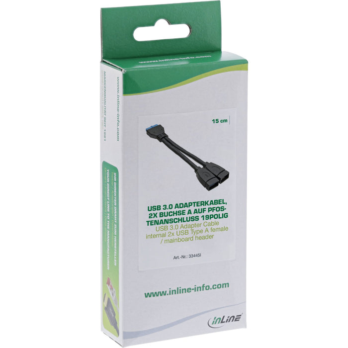 EAN 4043718179626 - InLine 33445I cable USB 0,15 m 2x USB A 19 pin Negro imagen 2
