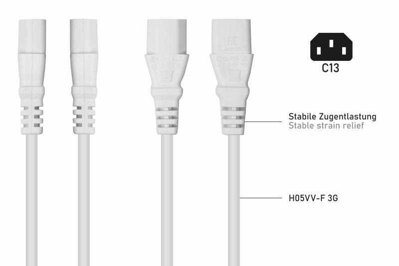 EAN 4066857002587 - Kabelmeister SK1430-W005 cable de transmisión Blanco 0,5 m IEC C14 IEC C13 imagen 4
