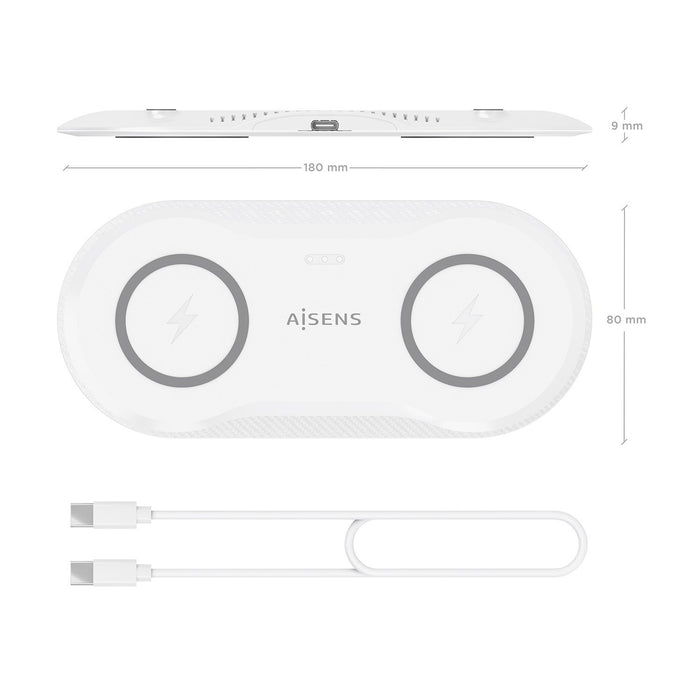 EAN 8435739903469 - AISENS ASCH-15W2WC059-W cargador de dispositivo móvil Auriculares, Smartphone Cargador inalámbrico Interi imagen 5