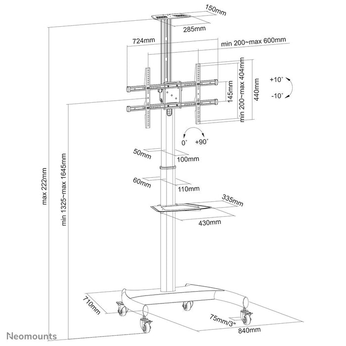EAN 8717371447045 - Neomounts PLASMA-M1900E soporte para pantalla de señalización 177,8 cm (70") Negro imagen 18