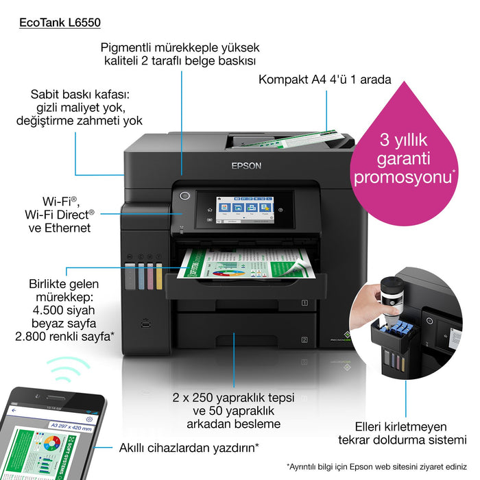 EAN 8715946676463 - Epson EcoTank L6550 Inyección de tinta A4 4800 x 2400 DPI 32 ppm Wifi imagen 6