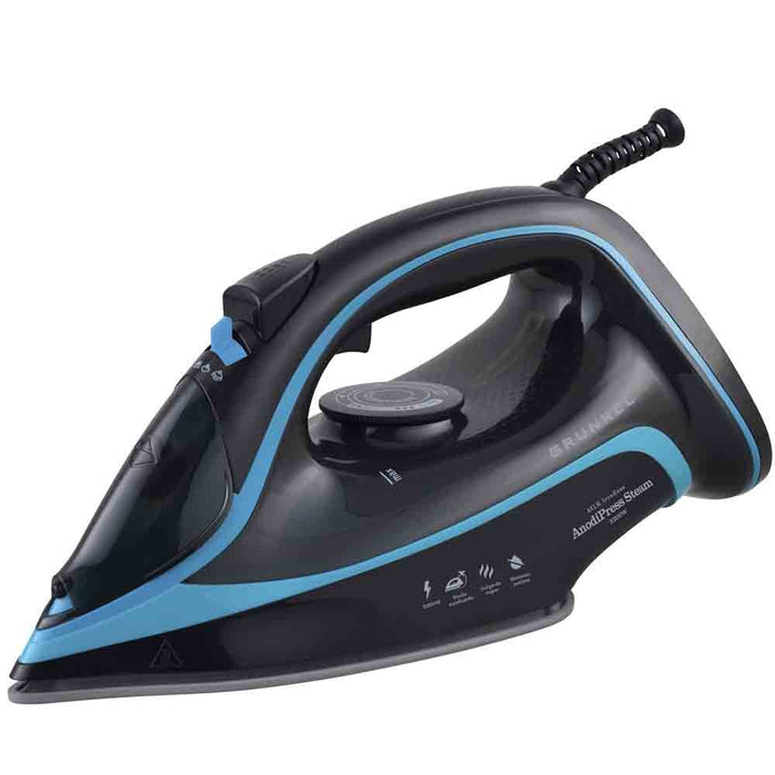 EAN 8426156018454 - Grunkel PL-3200ANODICED plancha Plancha a vapor 3200 W Negro, Azul imagen 1