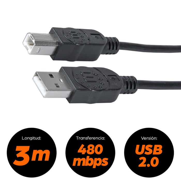 EAN 0766623333382 - Manhattan 333382 cable USB USB A USB B 0,48 Gbit/s imagen 8
