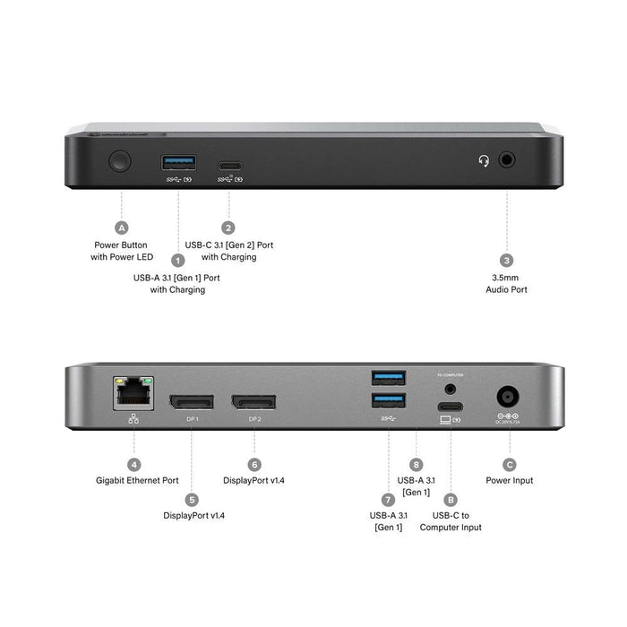 EAN 9350784023803 - ALOGIC DX2 Alámbrico USB 3.2 Gen 1 (3.1 Gen 1) Type-C Negro, Gris imagen 8