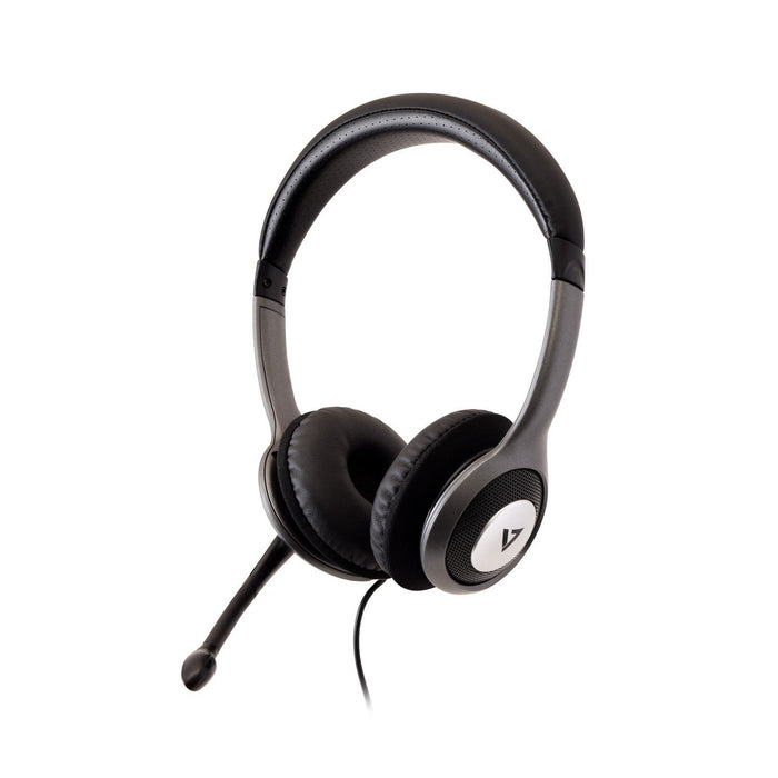 EAN 662919104547 - V7 HU521-2EP auricular y casco Auriculares Alámbrico Diadema Oficina/Centro de llamadas Negro, Plata imagen 1
