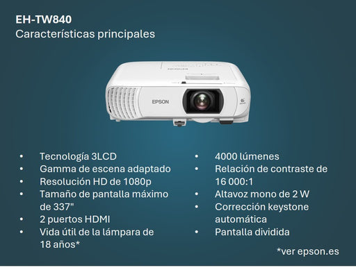 EAN 8715946738604 - Epson EH-TW840 imagen 2