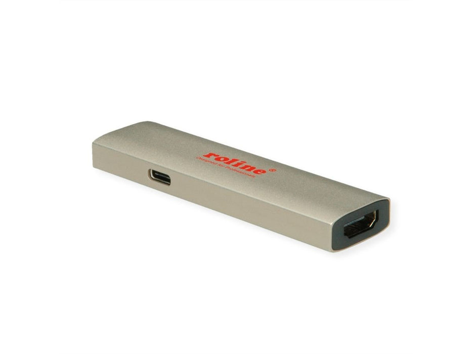 EAN 7630049632158 - ROLINE 14.01.3478 adaptador de cable de vídeo HDMI tipo A (Estándar) USB Tipo C Negro, Oro imagen 1
