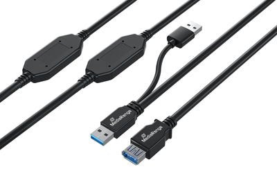 EAN 4260664878032 - MediaRange MRCS244 cable USB USB 3.2 Gen 1 (3.1 Gen 1) 15 m 2 x USB A USB A Negro imagen 1