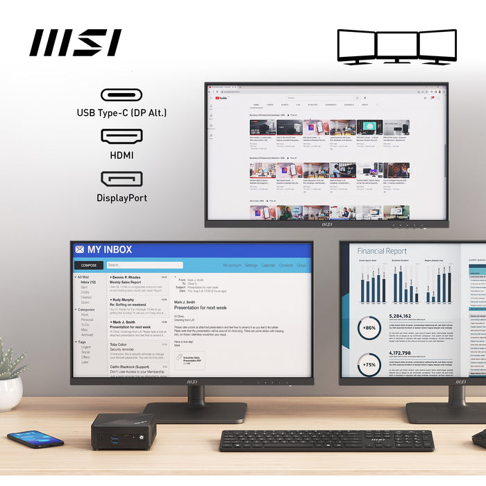 EAN 4711377071147 - MSI Cubi N ADL-007DE Intel® N N100 4 GB DDR4-SDRAM 128 GB SSD Windows 11 Pro Mini PC Negro imagen 3