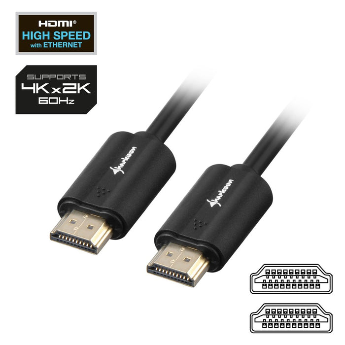 EAN 4044951018062 - Sharkoon HDMI/HDMI 4K, 7.5m cable HDMI 7,5 m HDMI tipo A (Estándar) Negro imagen 2