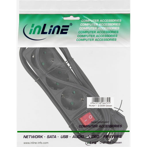 EAN 4043718186273 - InLine 16435S base múltiple 5 m 3 salidas AC Negro imagen 2