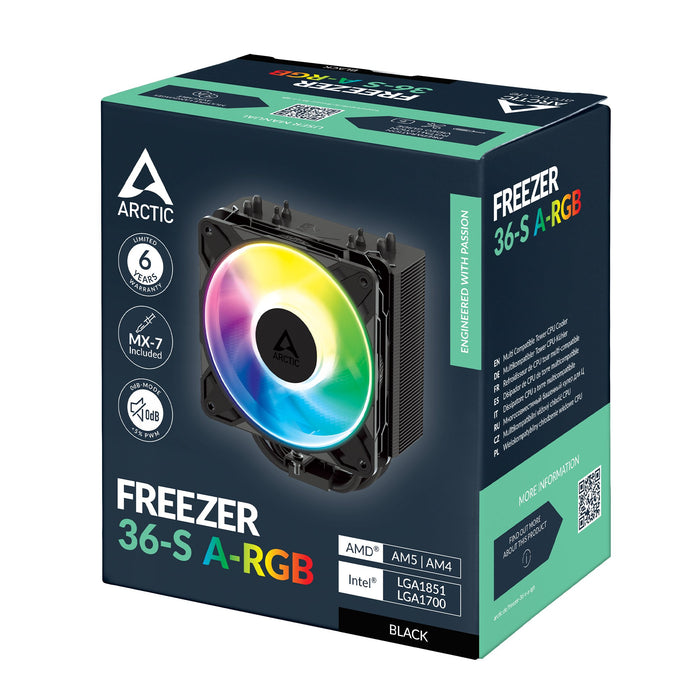 EAN 4895265001000 - ARCTIC Freezer 36-S A-RGB Procesador Refrigerador de aire 12 cm Negro 1 pieza(s) imagen 9